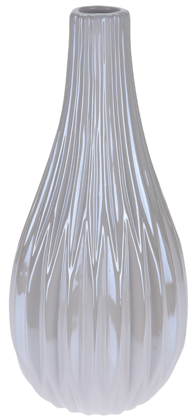 Vase LILLY Keramik weiß perlmutt 27cm