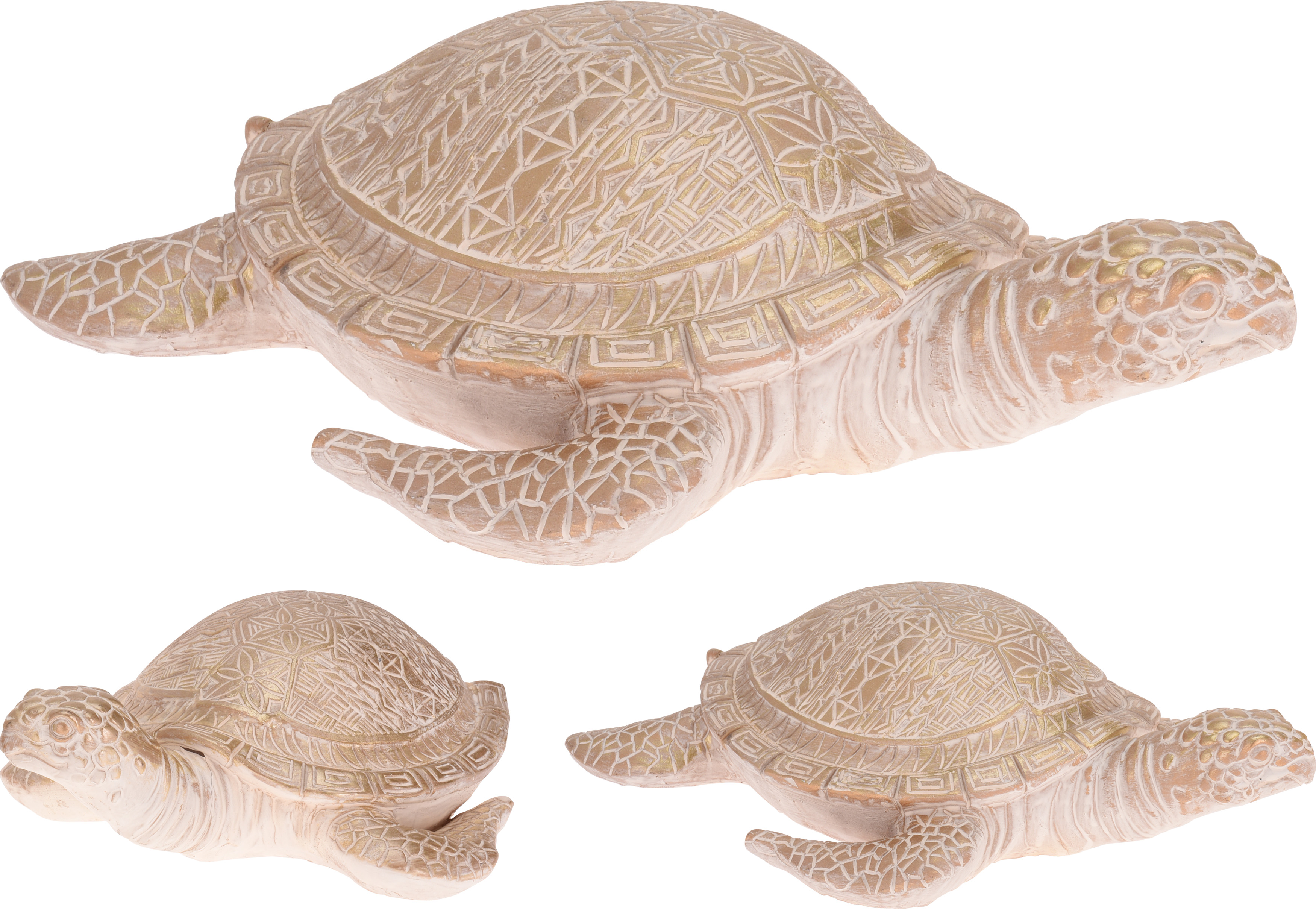 Deko-Schildkröte FRIEDOLIN weiß mit gold-finish 36cm