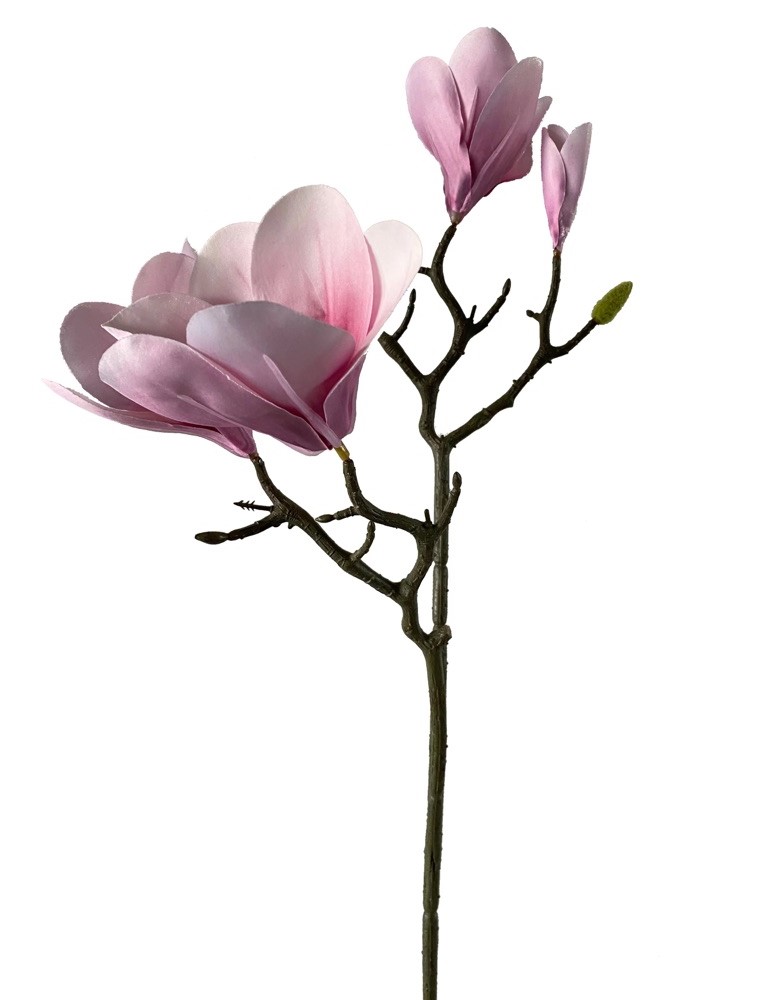 Kunstzweig Magnolie rosa ca. 75 cm  mit 2  Blüten und Knospen