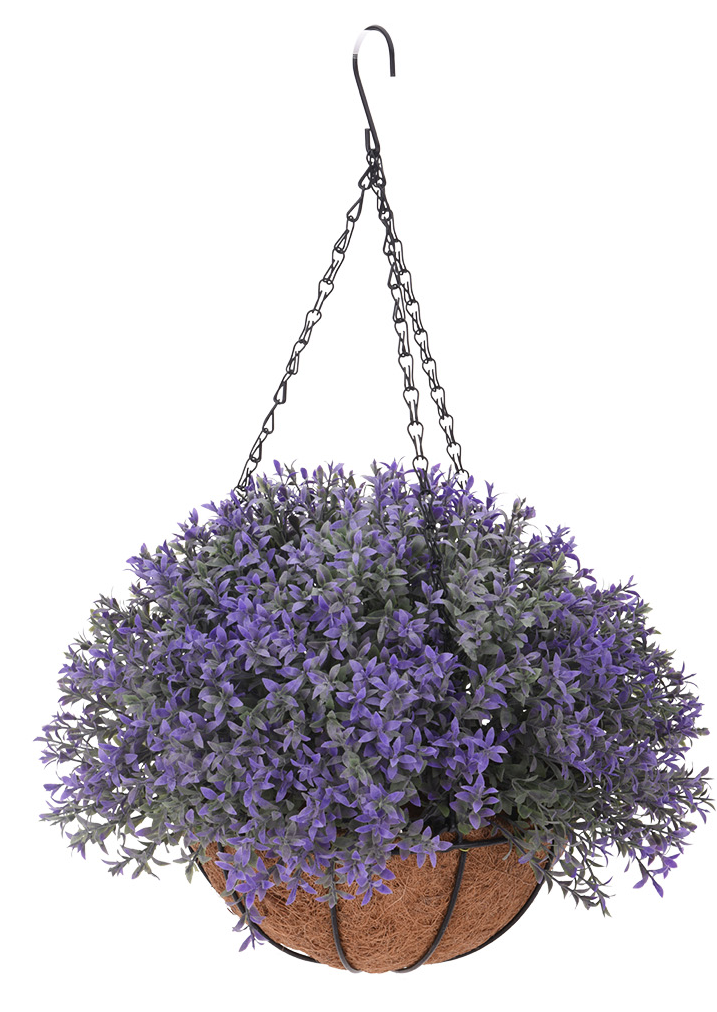Kunstpflanze Glockenblume AMPELLA in Hängeampel violett
