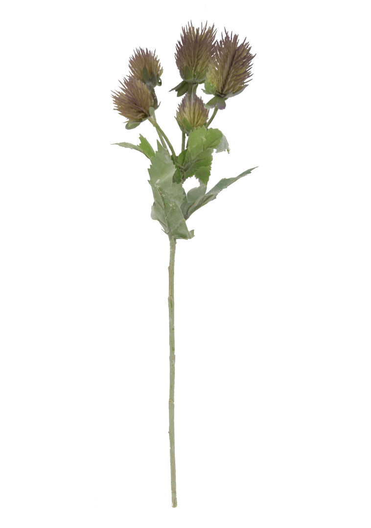 Kunst-Stielblume Distelfrucht grünlila ca. 45 cm 