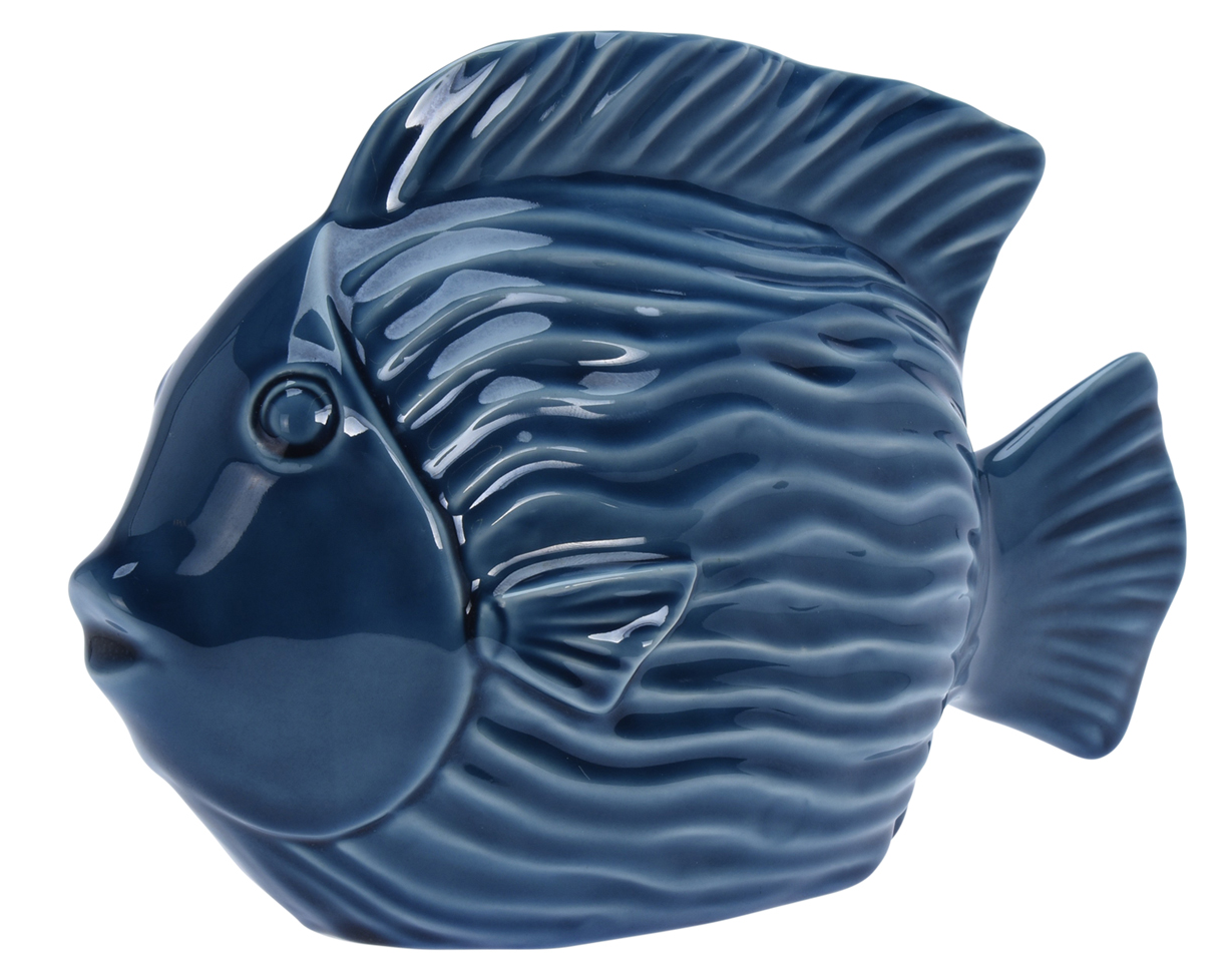 Fisch ANTONIA Keramik blau glänzend 16cm