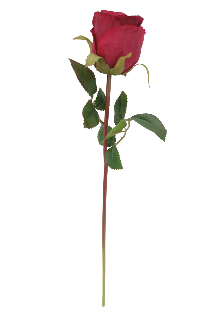 Kunst-Stielblume Rose dunkelpink ca. 50  cm 
